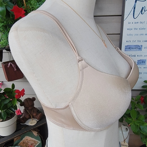 SECRET TREASURES ♡ Sweet Frosted Taupe Thick Padded Front Clasp Push Up Bra 34C - Picture 9 of 17